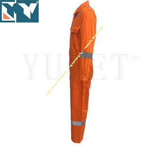 Combinaison de travail de sécurité en 100% coton, couleur Orange, haute visibilité, réfléchissante à l'huile, vêtements industriels - Product Image 4