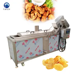 Otomatik aperatif gıda kızartma gaz sürekli fritöz makinesi patates cipsi elektrikli fritöz makineleri