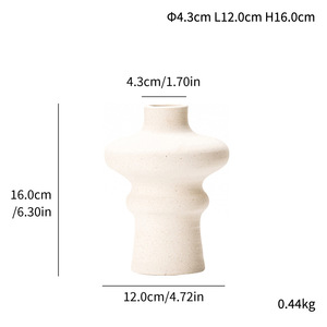 Vase à fleur circulaire de luxe léger de haute qualité pour décoration intérieure ensemble de 3 vases en céramique en forme de <span class=keywords><strong>tour</strong></span> blanche pour le bureau, l'hôtel et le mariage - Product Image 5