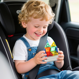 בלוקים מגנטיים מיני של KEBO וצעצוע בנייה אלקטרוני, סט נסיעות בנושא בניינים מודרניים, 20 חלקים - Product Image 4