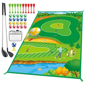 키즈 골프 클럽 설정 최신 뜨거운 판매 유아 칩 n 치핑 매트와 끈적 끈적한 골프 공이있는 스틱 골프 게임