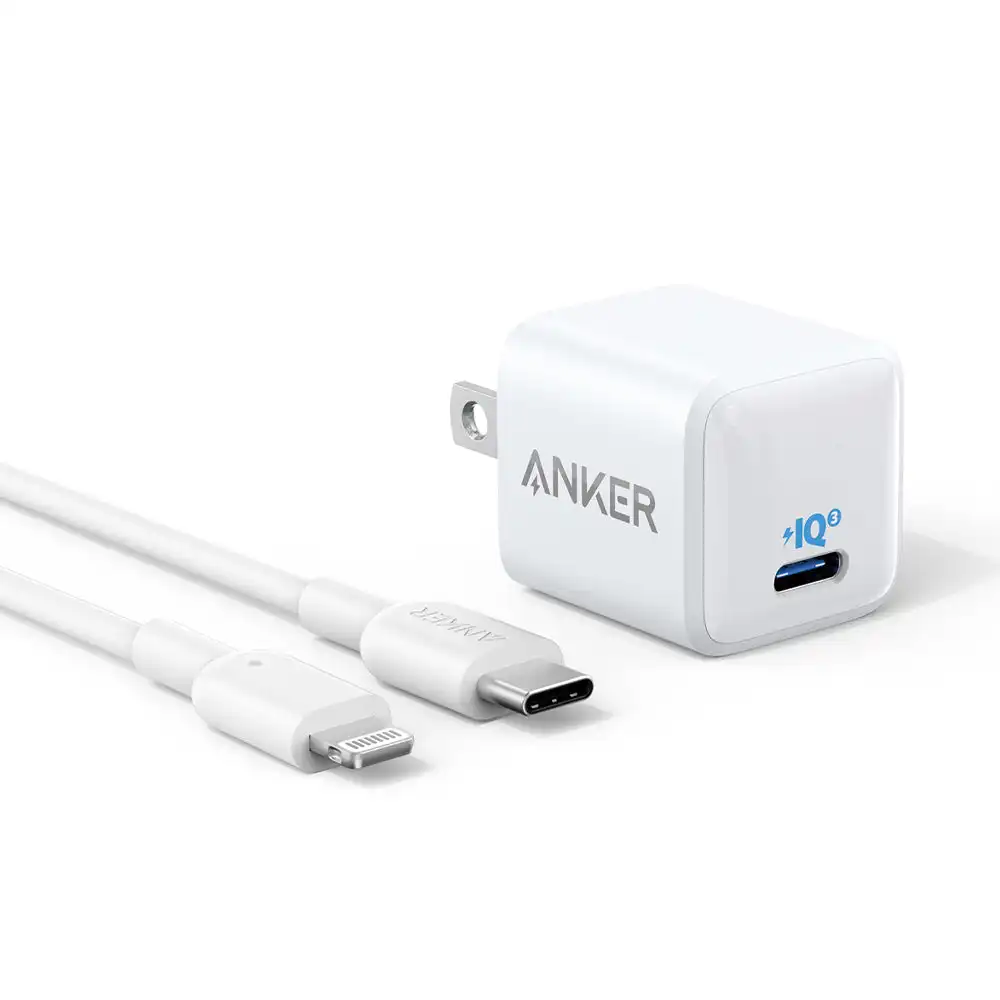 وصلة شاحن Anker USB C GaN 30 وات 511 شاحن Anker Nano 3 PIQ 3.0 قابل للطي PPS شاحن سريع، ل iPhone 15/15pro