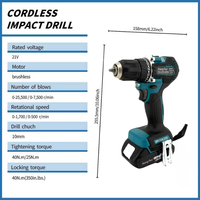 Perceuse électrique sans fil professionnelle de qualité industrielle, 31 V, moteur sans balais, couple élevé de 40 Nm, fournie par le fabricant