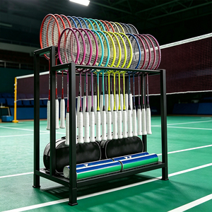Organisateur <span class=keywords><strong>de</strong></span> raquettes <span class=keywords><strong>de</strong></span> <span class=keywords><strong>badminton</strong></span> en fer commercial, support métallique sur pied pour centres sportifs et clubs - Product Image 4