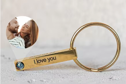 Keychain Golden-Straight Bar