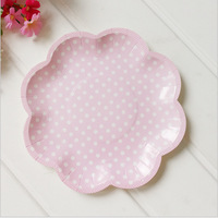 Ychon nouveauté rose fleur forme assiettes en papier assiette de fruits assiette à gâteau vaisselle jetable ensemble fournitures de fête de mariage
