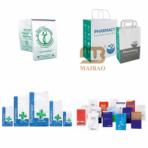 Logo personnalisé médical SOS vente au détail <span class=keywords><strong>pharmacie</strong></span> papier à emporter médicaments sacs de pilules Prescription blanc Kraft artisanat <span class=keywords><strong>pharmacie</strong></span> sac de livraison - Product Image 2
