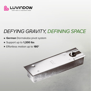 현대 입구 문 알루미늄 입구 문 주택 빌라 메인 전면 유리 피벗 도어 - Product Image 5