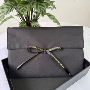 ChuangHua Wholesale Black Twill Cotton <b>Envelope</b> Pouch for Shoes Dress Cloth Dust Bag Logo Custom for Jewelry <b>Gift</b> Packaging - Product Image 5