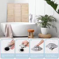 Oferta Especial: Cesto de Drenaje Portátil Negro para Baño, Anti-Olor, de Acero Inoxidable 304 para Suelo