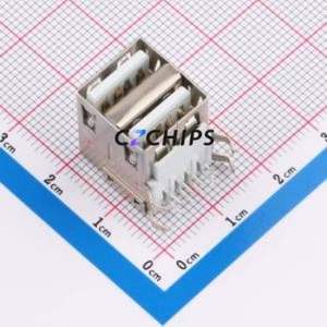 USB-U264-BWS USB Connector Bent Lead Through Hole Connector Type-A USB 2.0 Female Right Angle Insert - Product Image 1