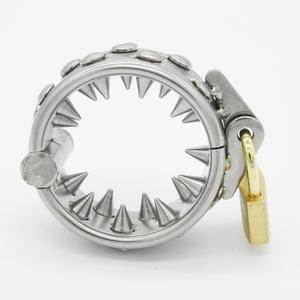 Afsluitbare Metalen Penis <span class=keywords><strong>Cock</strong></span> <span class=keywords><strong>Ring</strong></span> Met Puntige Verzwaarde Bal Brancard Lok Seksspeeltje Voor Mannen - Product Image 1
