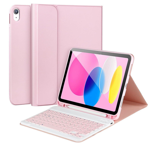 Magnetic Detachable BT Keyboard Folio for iPad 10.9 Inch 3 View Angles PU Leather Case With Pencil Slot Full 360 Protection