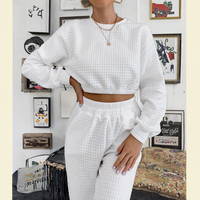 Ensemble de survêtement décontracté pour femme, style sport, couleur unie, sweat-shirt et short, deux pièces, polyester/coton, collection automne-hiver 2026