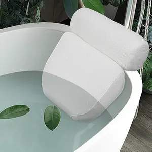 Su geçirmez asılı banyo yastık 6 vantözlü toptan baş boyun yastık küvet