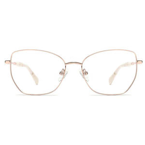 クラシックプレミアム光学メタル眼鏡フレーム、ファッショナブルな女性用メガネ、様々な色、スクエア型、卸売、ハオヤモデル - Product Image 1