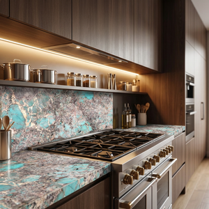 Design Moderno di Lusso per Lastre di Quarzite Verde <span class=keywords><strong>Amazzonica</strong></span> con Finitura Levigata - Product Image 1