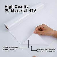 Vinilo Termoadhesivo Blanco Brillante en Rollo, Vinilo de Transferencia de Calor para Camisetas, Compatible con Todas las Máquinas de Corte