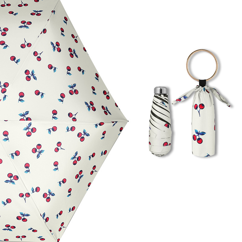GG614 Flower Printing Bracelet Shape Rain or Shine Umbrella