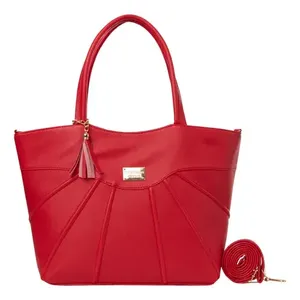 Bolso Tote Casual Rojo para Mujer Fana Kaia con Dos Asas, Forro de PU y Cierre Abierto para Fiestas - Product Image 3
