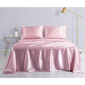 Juego de Sábanas de Satén Abp Collection, Queen, 4 Piezas, Antiarrugas, Sábana Ajustable con Bolsillo Profundo, Rosa - Product Image 4