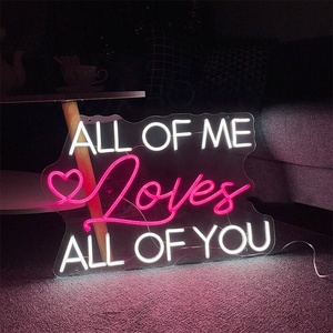 Festa di matrimonio al neon segno di business logo luce tutto di me ama tutti voi muro personalizzato festa led luce verso l'alto segno per la decorazione di eventi - Product Image 2