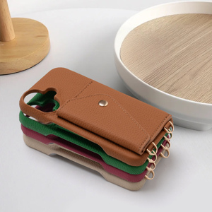 เคสโทรศัพท์แบบกระเป๋าหนัง PU พร้อมช่องใส่บัตร สลักเลเซอร์ สำหรับ 16 <span class=keywords><strong>Pro</strong></span> Max และหลายรุ่นอื่นๆ  รับทำโลโก้ตามสั่ง - Product Image 3