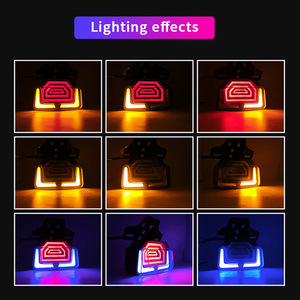 Frein de direction modifié de haute qualité 12V flux Flash RGB indicateur de direction d'arrêt Led feu arrière de moto avec <span class=keywords><strong>masque</strong></span> PC - Product Image 3