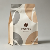Sachet de café éco-responsable anti-humidité en CPP/BOPP à huit soudures latérales, avec encoche de déchirement, imprimé sur mesure, pour emballage alimentaire, faible MOQ