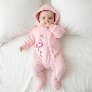 Ropa de Invierno de Manga Larga para Recién Nacidos, <span class=keywords><strong>Pijama</strong></span> de <span class=keywords><strong>Terciopelo</strong></span> de Bambú, Mameluco con <span class=keywords><strong>Cremallera</strong></span> y Pies - Product Image 1