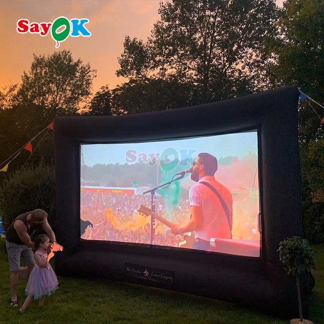 Sayok Giant Outdoor Inflatable Movie Projector Screen Portable Home Backyard Cinema Inflatable Pool Screen