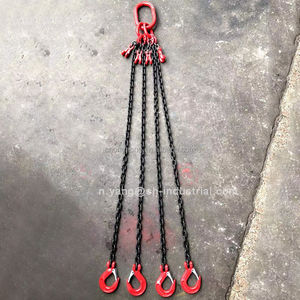 Élingue de levage en acier allié pour moteur, <span class=keywords><strong>crochet</strong></span> de levage à chaîne G80 G100, 2 ou 4 brins, pour conteneurs, certifiée ISO - Product Image 5