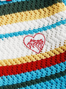 Polo in maglia da uomo personalizzata estiva con design traforato, 100% cotone, a maniche corte, stile preppy, con ricamo e vestibilità ampia - Product Image 6