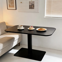 Table d'appoint moderne à commande au pied, relevable, extensible, en fer écologique, réglable en hauteur, rectangulaire, pour café et salle à manger, idéale pour hôtel