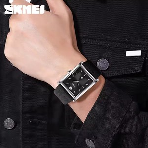 Skmei 9256 moda semplice orologio in vera pelle da uomo orologio da polso al quarzo impermeabile da uomo con <span class=keywords><strong>quadrante</strong></span> <span class=keywords><strong>quadrato</strong></span> - Product Image 4