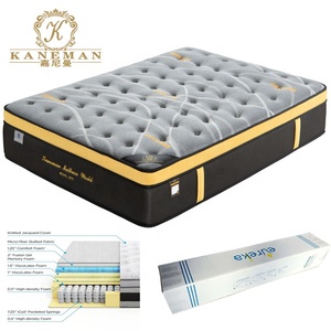 Kaneman Hot Sales Matras Colchon 12 Inch Euro Top Matras Medium Firm Pocket Matras Oprollen In Doos