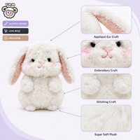 Peluche personnalisée, lapin blanc moelleux, jouets en peluche pour enfants, lapin en peluche doux, animal en peluche à longues oreilles, poupée câline, cadeau