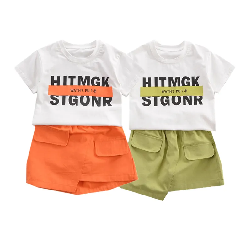 2021 girls summer clothing set manufacturer summer dress for baby girl clothesl Unique skirt designers kids clothes