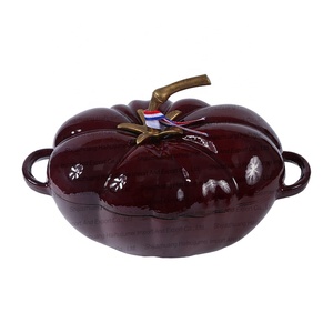 <span class=keywords><strong>Cocotte</strong></span> en fonte émaillée en forme de tomate, multifonctionnelle, type Dutch Oven - Product Image 4