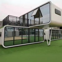 Cabane de glamping en acier et panneaux sandwich FMX, détachable, pour hôtels, design moderne, maisonnette préfabriquée en kit
