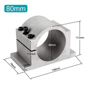 Soporte de Montaje CNC de Aluminio Fundido de 80 mm con 3 Tornillos para Motor de Husillo CNC, Zhong Hua Jiang 2.2KW o 1.5KW - Product Image 2