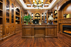 Soggiorno moderno ultimi mobili in legno disegni libreria legno quercia rossa noce log legno intagliato libreria QD--B17 - Product Image 2