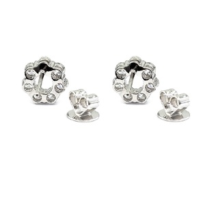 Boucles d'oreilles en forme de donut en or blanc plaqué or 18 carats avec diamants, idéales pour fiançailles, mariage et fêtes - Vente en gros - Product Image 3