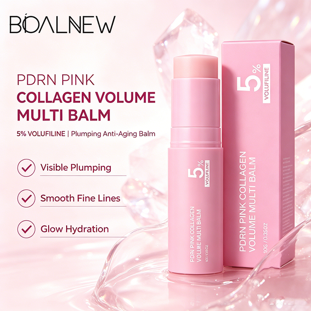 OEM ODM Multi-Area Target Care PDRN Collagen Volume Balm Portable Anti-Aging Glow Primer Stick Hydrating Brightening Skin Balm