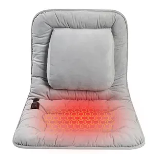 Almofada de aquecimento portátil alimentada por USB com encosto integrado e apoio de cintura do assento