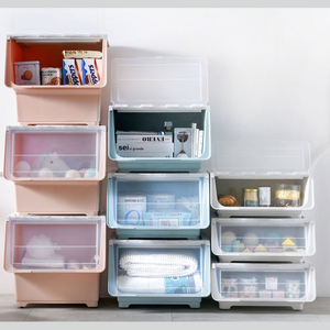 Extra large storage box Open children's toy storage box at snack side Front open clothes plastic storage box organizer