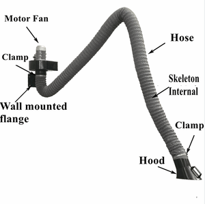 Brazo de <span class=keywords><strong>campana</strong></span> <span class=keywords><strong>extractora</strong></span> de humo de soldadura Flexible con ventilador manguera colectora de polvo de montaje en pared - Product Image 2