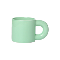 Mug en céramique INS Style nordique couleur macaron 350 ml avec grande poignée pour café et lait, idéal pour les fêtes