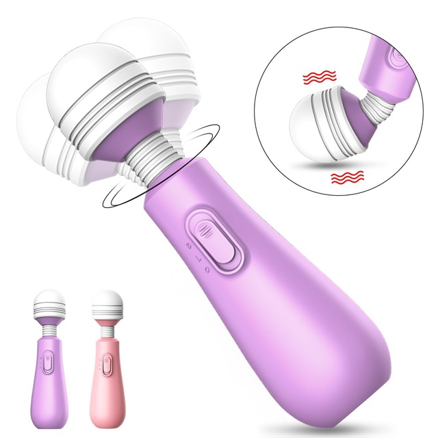 2021 New Products 360 Degree Rotating 2 Modes Mini  Wand Massager Stick AV Vibrators for Women Wife Climax Sexy Toy%