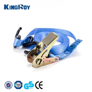 Correa de Amarre de Alta Calidad Kingroy TD53-F1017-12D con Certificación CE, 25 mm (1 Pulgada), Mango de Aluminio, Gancho Plano en S, Poliéster de 2 Pulgadas - Product Image 4